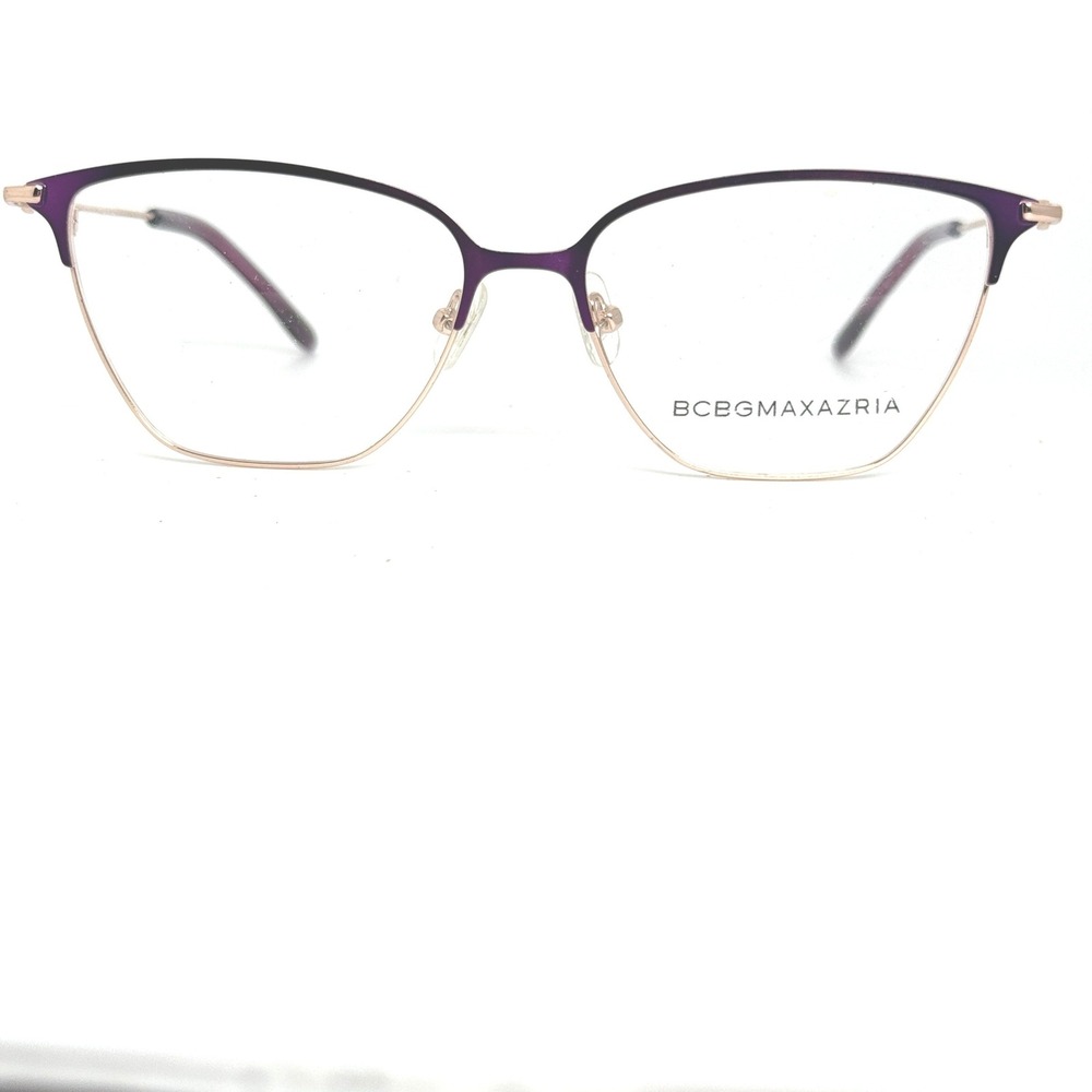 BCBGMAXAZRIA Henley Purple Rose Gold Eyeglasses Frames 54 15 135mm Made in Italy